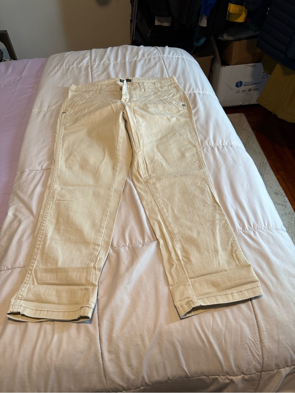 Straight Leg Women's Pants in Light Cream